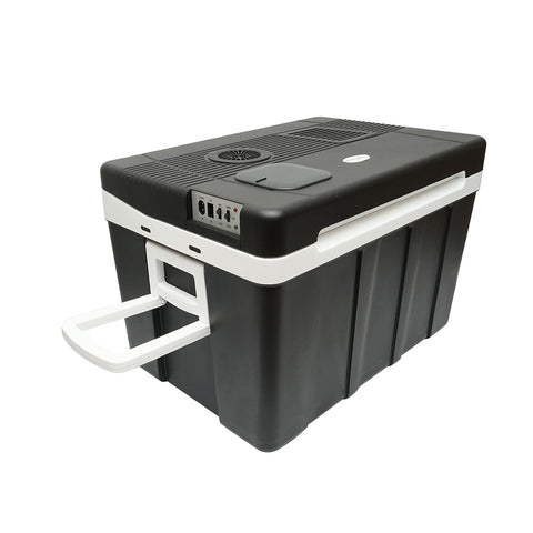 TERMOELEKTROMOS HŰTŐ 50L KAPACITÁS 12V-OS TÁPFESZÜLTSÉG 48W 220V ADAPTERREL BRECKNER GERMANY