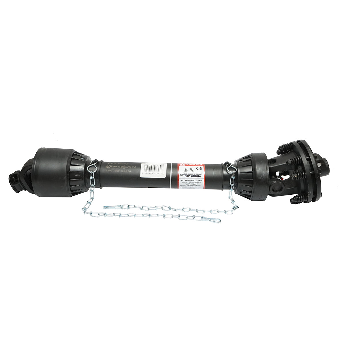 Kardántengely 1000 mm, S7 T7, kéttárcsás kuplunggal, kereszt 30,2x106,5 mm, csillag alakú csővel, 1 3/8" Z=6, rotációs kapához