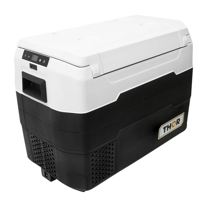 Autós hűtőszekrény, 40L, 12–24V, 55W, kompresszoros, 640x360x475 mm, hűtési tartomány: -20 °C – +10 °C, Thor