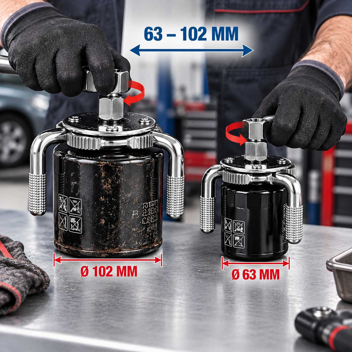 Olajszűrő kulcs 3 kar 63-102 mm GEBO TOOLS