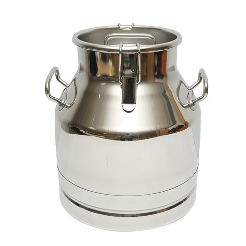 Rozsdamentes acél tejtartály fedéllel, 20 L, tehénfejő géphez, Breckner Germany