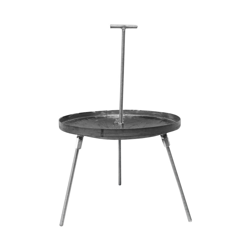 Grilltárcsa peremmel, acélból, 3 lábbal és fogantyúval, 460 mm, UTB logóval