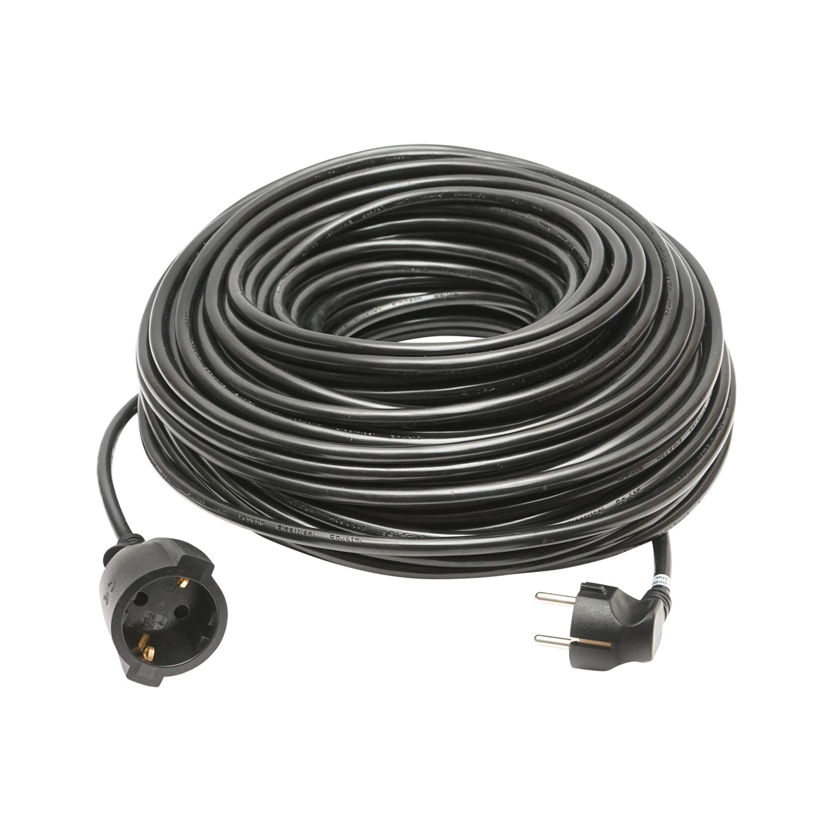 Kerti hosszabbító, 50 m, földelt Schuko dugalj és dugó, 3x1,5 mm², fekete, 16A, 220–250V, Breckner Germany