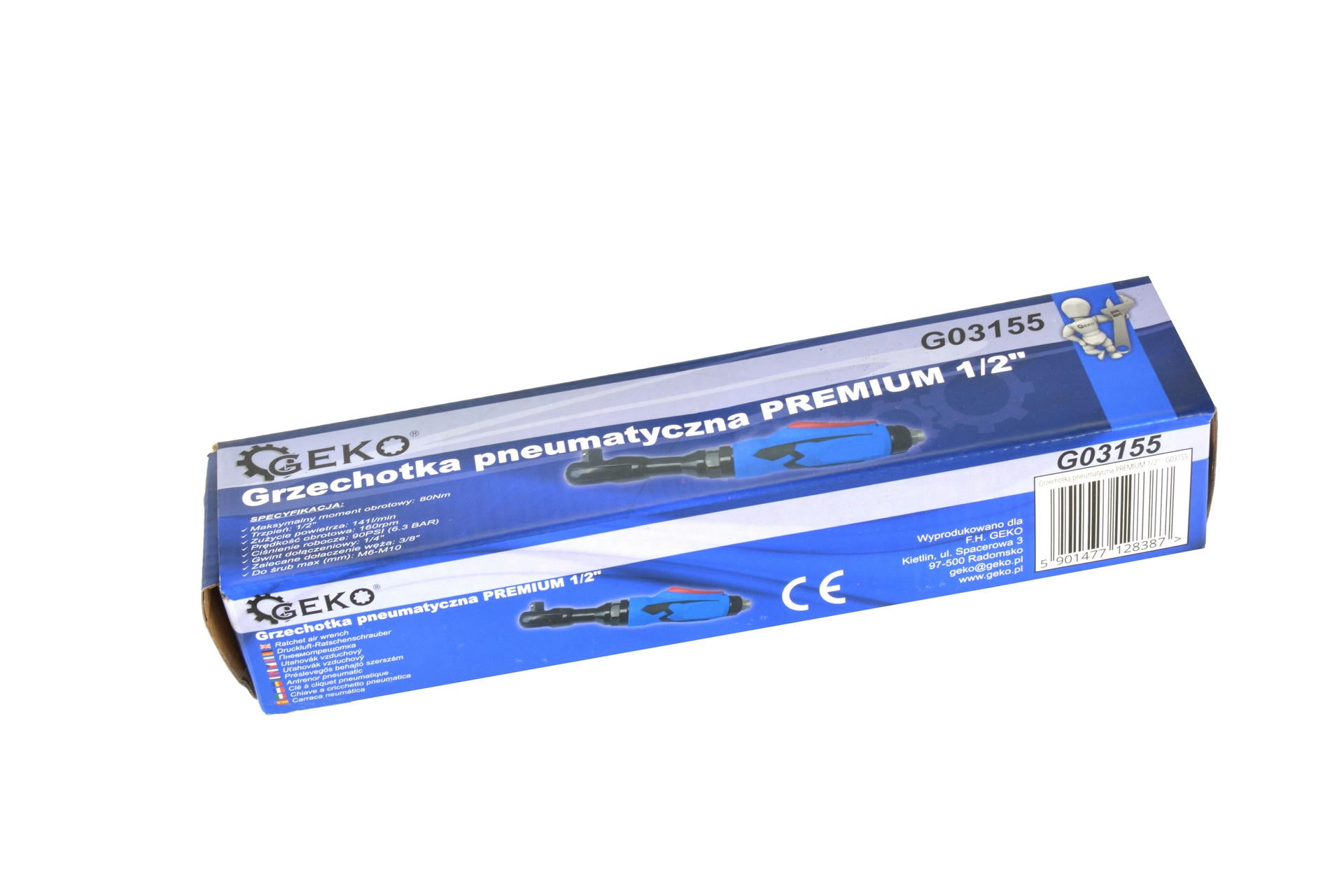 Pneumatikus racsnis kulcs 1/2" GEKO premium, 80 NM, professionális pneumatikus szerszám