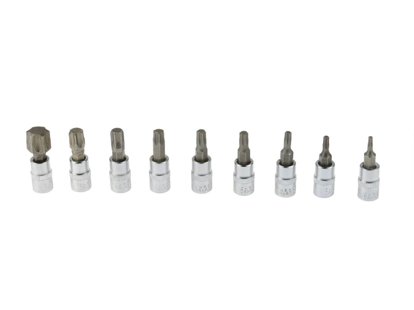 TORX BIT KULCS KÉSZLET T10–T60 1/4" CrV 9 DB GEKO