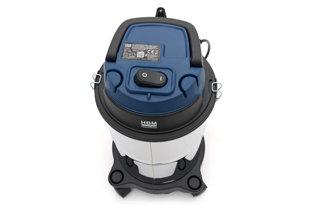 PROFESSZIONÁLIS NEDVES/SZÁRAZ PORSZÍVÓ 1000 W 15 L KOMPAKT ÉS CSENDES HBM