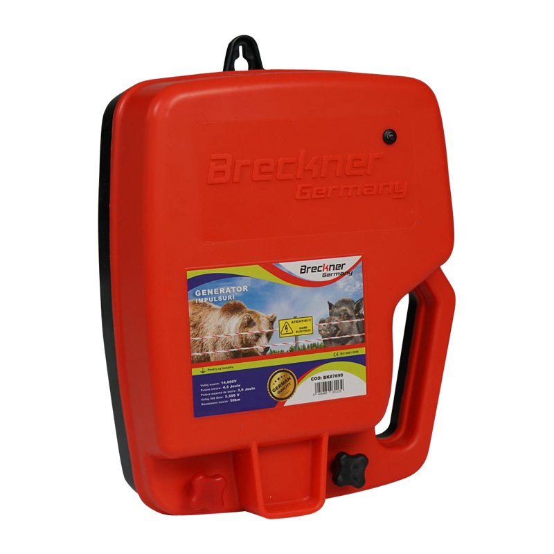 Impulzusgenerátor elektromos kerítéshez, DC 220 V, 4,5 Joule, 50 km hatótáv, Breckner Germany