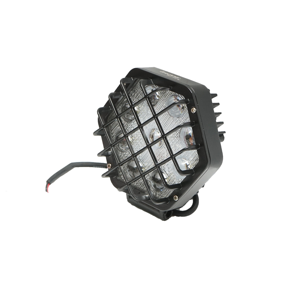 Hatszögletű reflektor, fekete fémráccsal, 9 LED, 30° sugárzási szög, DC 10–80V, 27W, Breckner Germany