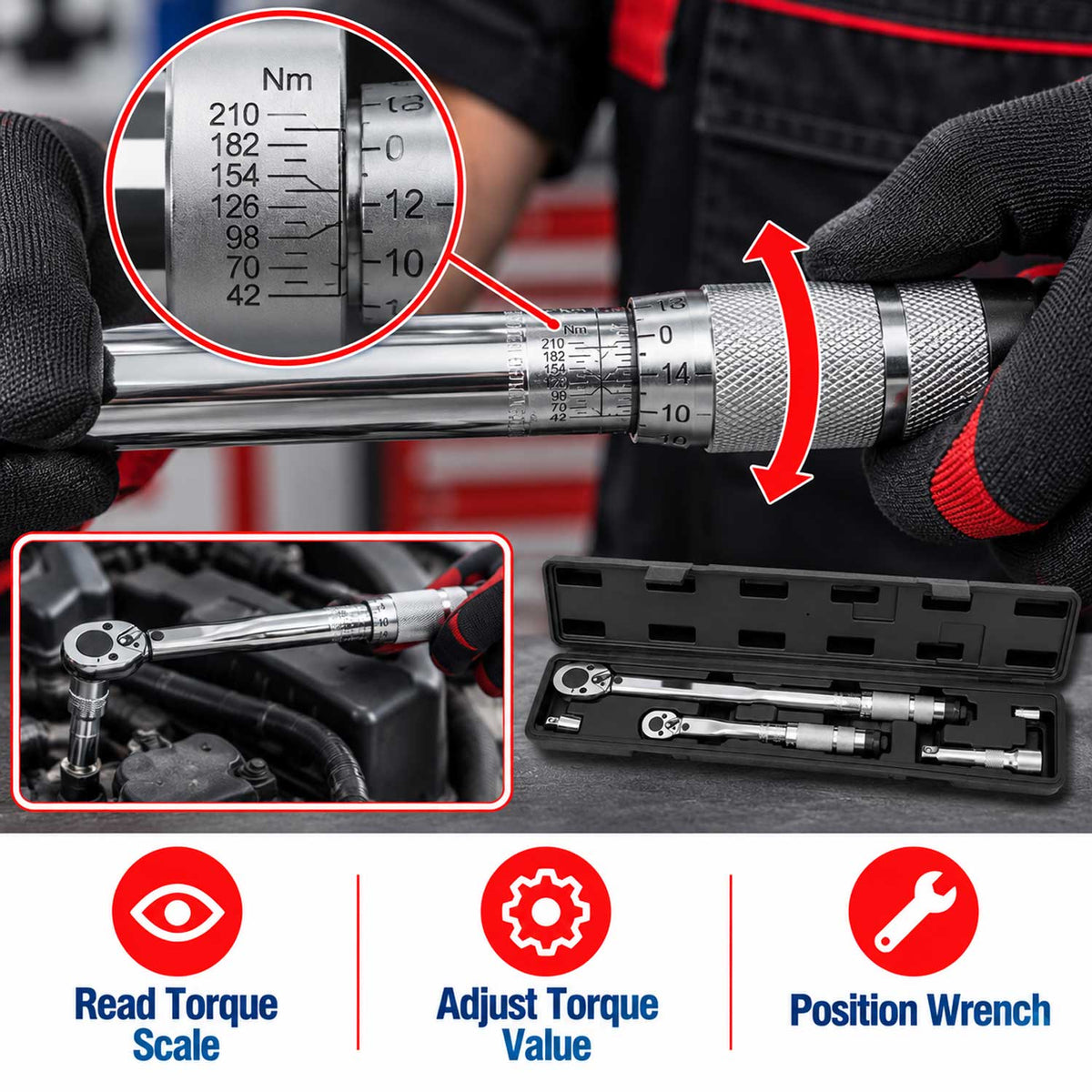 Nyomatékkulcs készlet 2 - 210NM GEBO TOOLS