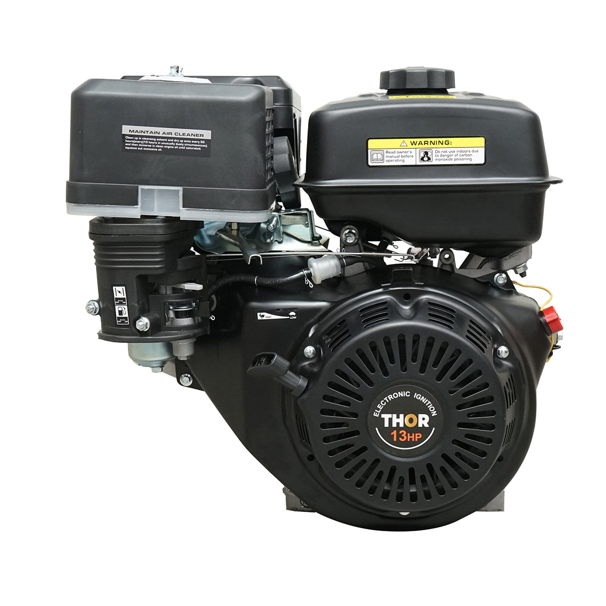 BENZINMOTOR, 4 ÜTEMŰ, 13LE, 25 MM-ES BÜTYKÖS TENGELY, 389 CM3, THOR KÖTÉLINDÍTÓVAL THOR