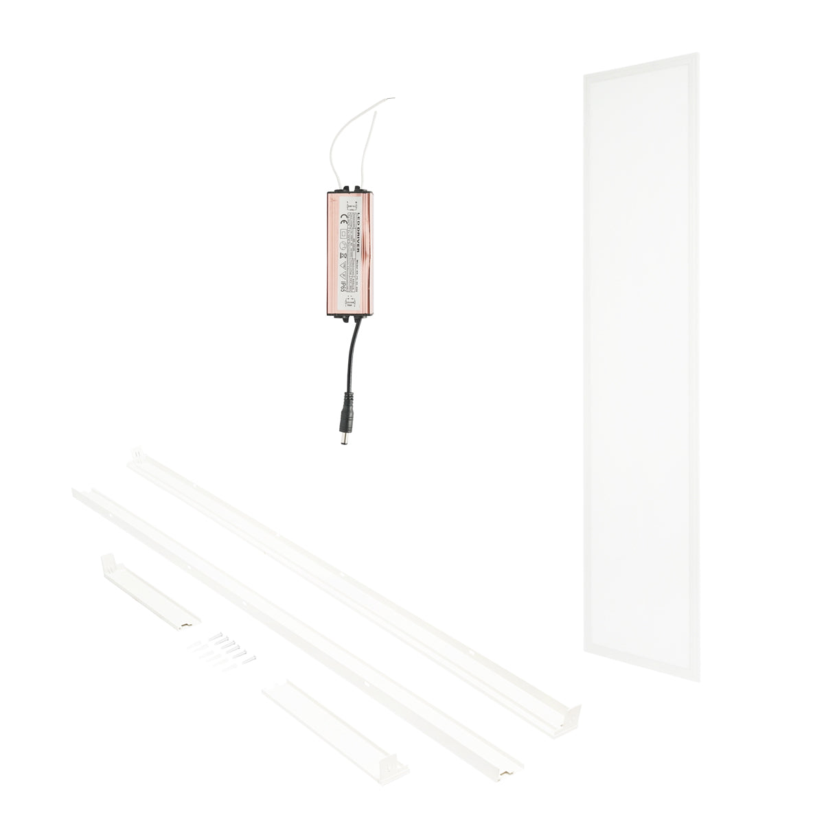 Slim LED panel 40W, 220V, IP20, 6500K, 1200x300 mm, felületre szerelhető kerettel, Breckner Germany
