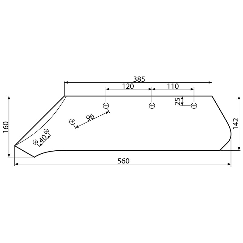 Jobb oldali csoroszlya 73004/R Kverneland 160x560 mm