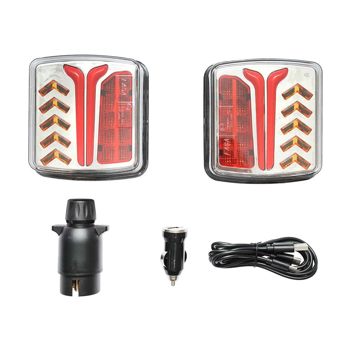 LED utánfutó lámpák 12-24V mágnessel és vezeték nélküli vezérléssel, 3,7V/2000mAh akkumulátorral IP65 Breckner Germany