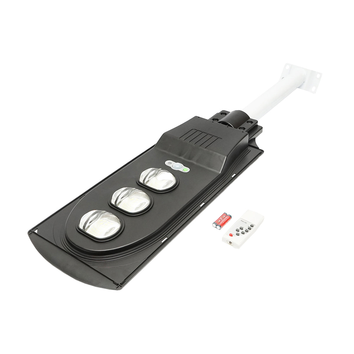 Napelemes LED utcai világítótest 150W, 6500K, IP65, napelemmel, mozgásérzékelővel és oszlopra szereléssel, Breckner Germany