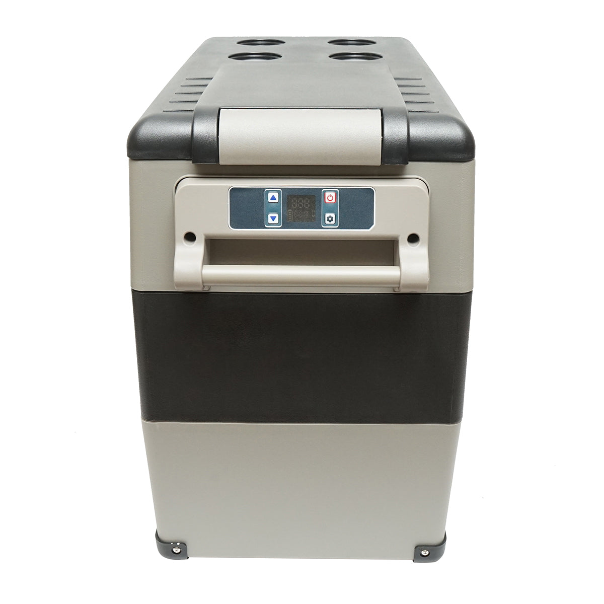 Autós hűtőszekrény kompresszorral, 60W, 49.4L kapacitás, 12–24–220V tápfeszültség, LCD kijelzővel, 690x346x524 mm, CF55 AUTOSPEED