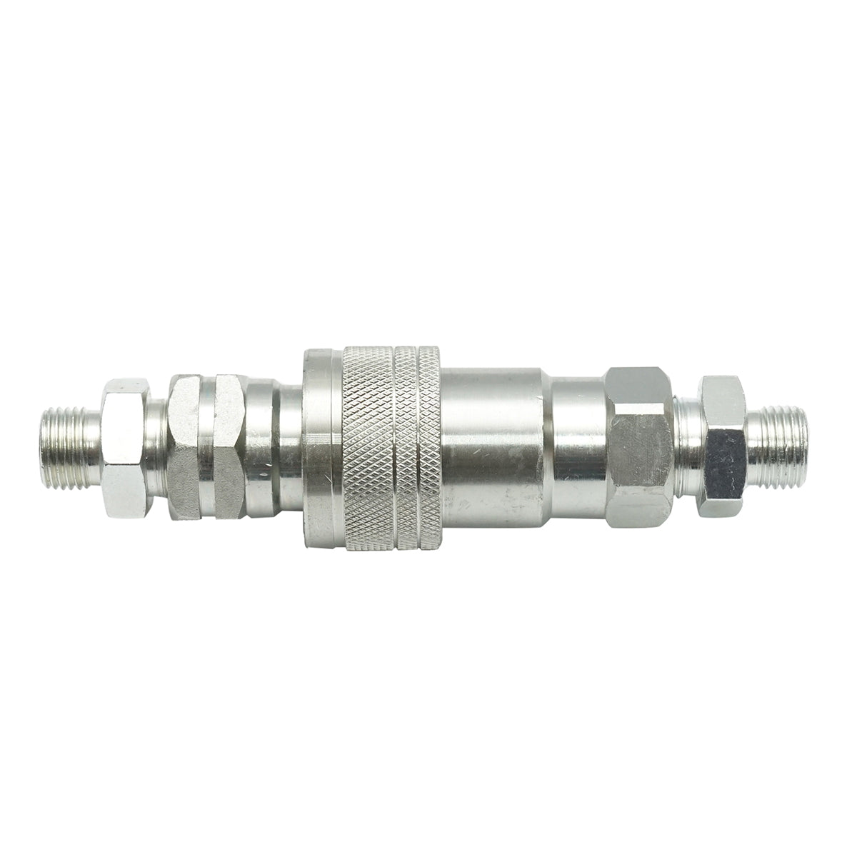 Átmenő szelep anya-apa kúpos csatlakozással, M20 menettel, M16x20 átalakítókkal (1/2" gyorscsatlakozó anya+apa készlet), 92,8x37x29,6 mm