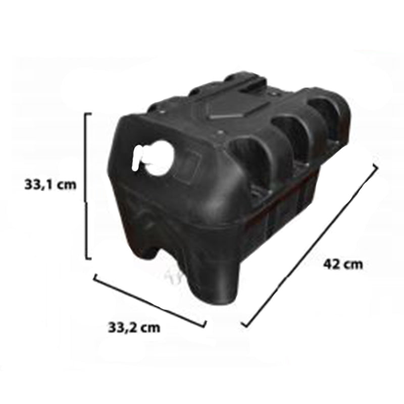 Víztartály 30 literes csappal és 250 ml-es szappanadagolóval fekete műanyag 332x420x331 mm