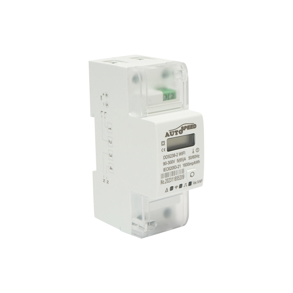 Intelligens egyfázisú energia- és teljesítménymérő 220V, 65A, DDS238-2 WIFI Tuya, Smart Life