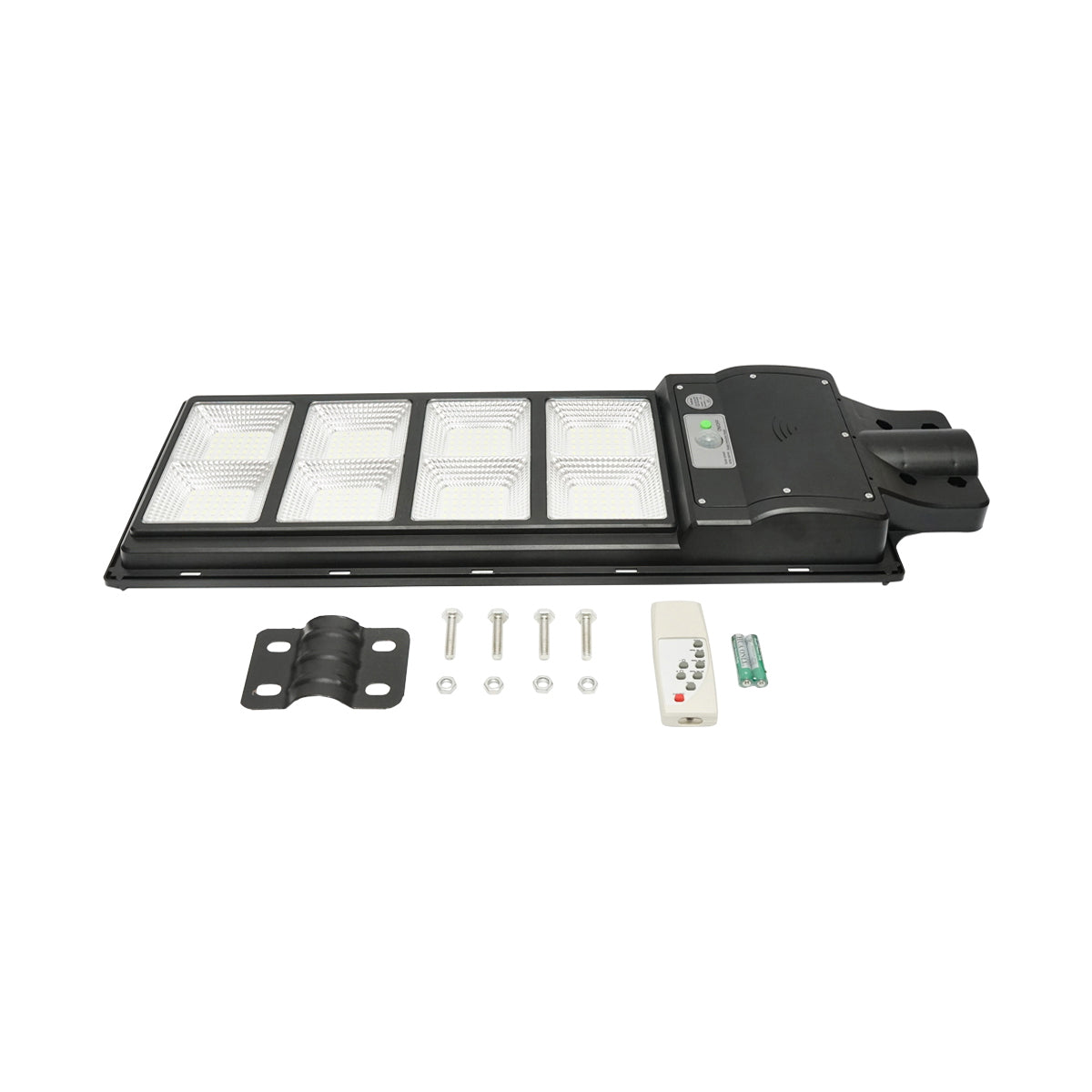 Napelemes LED utcai világítótest 200W, 6500K, IP65, hideg fény, mozgásérzékelővel, oszlopra szereléssel, Breckner Germany