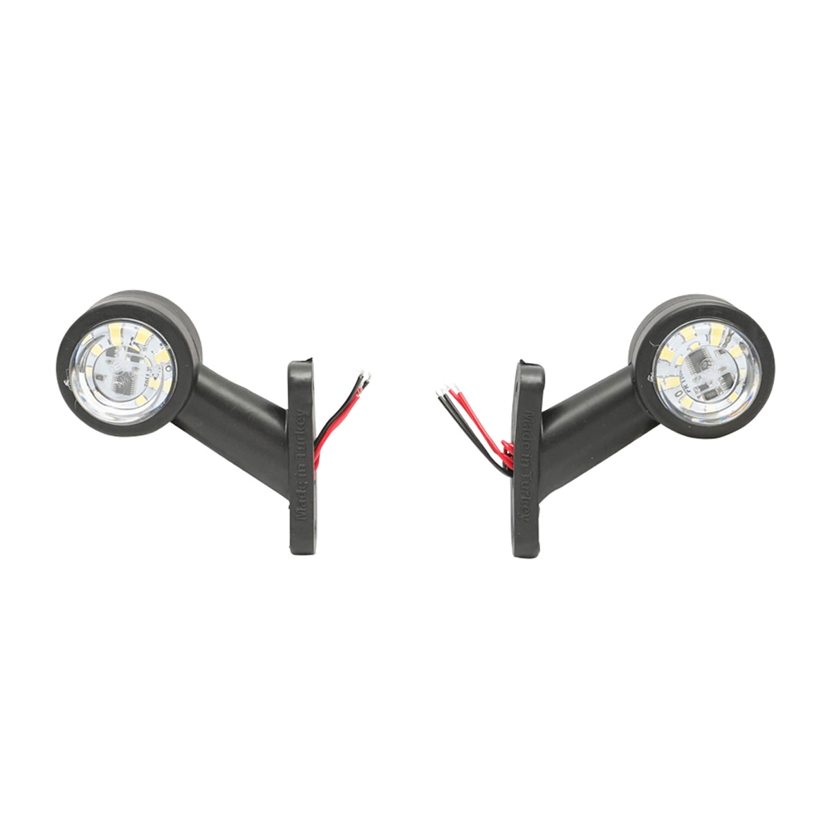 Oldalsó forgókaros LED helyzetjelző lámpaszett, 12–24V, fehér-piros, FR1104, Breckner Germany