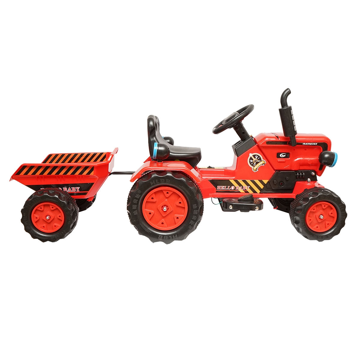 Elektromos traktor pótkocsival és akkumulátorral gyerekeknek, játék 3-6 éveseknek Hello Baby, Breckner Germany