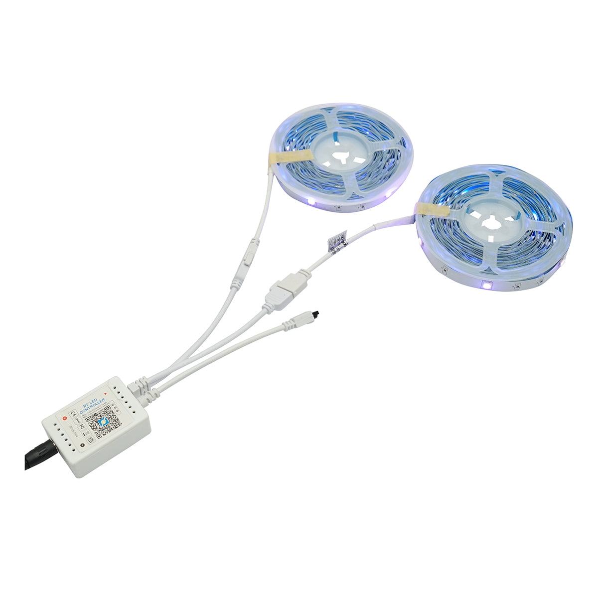 Inteligens LED szalag 2x10m, 12V távirányítóval, hangvezérléssel, bluetooth, USB alkalmazással, 20m RGB Breckner Germany