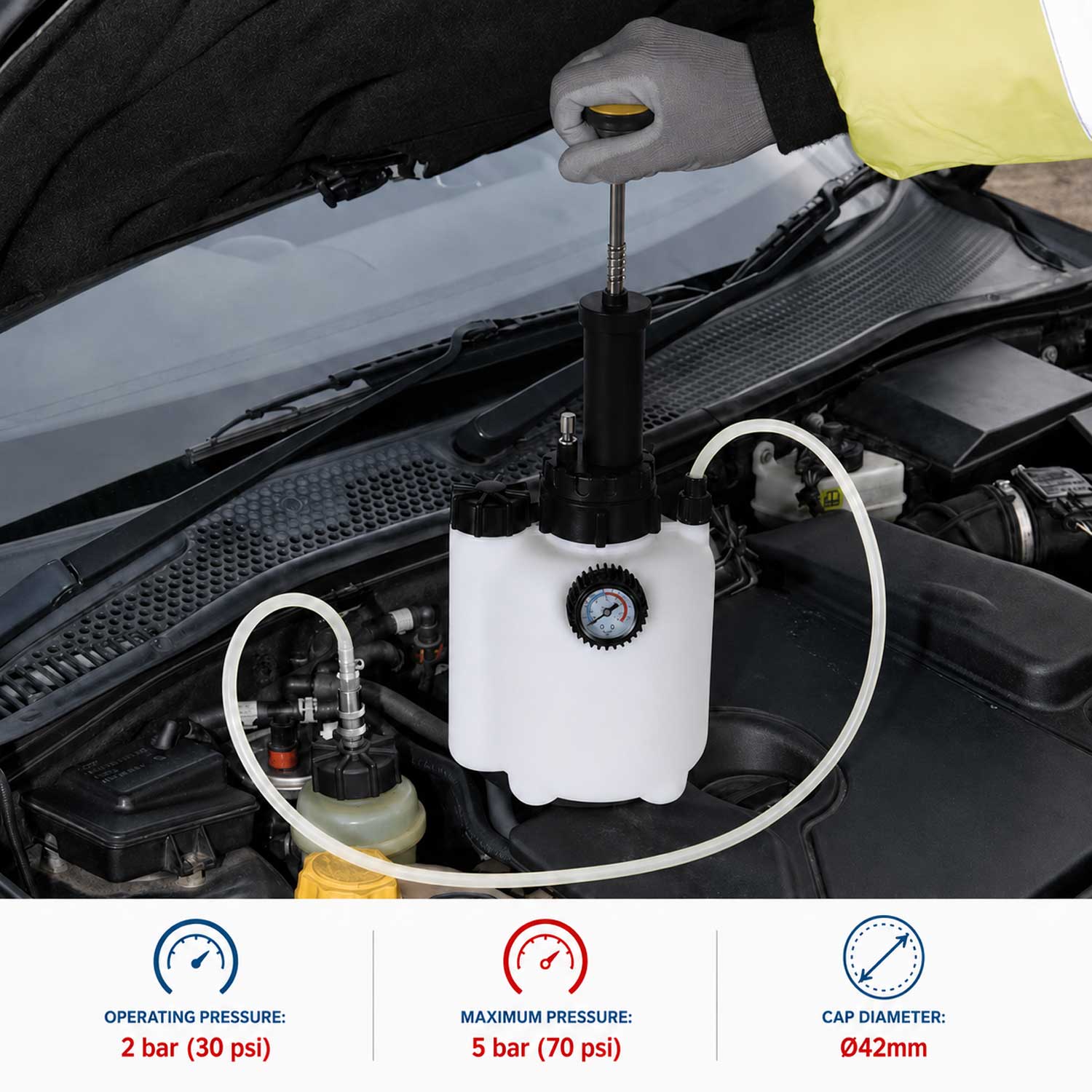 Fékfolyadék légtelenítő és cserélő 3 l GEBO TOOLS