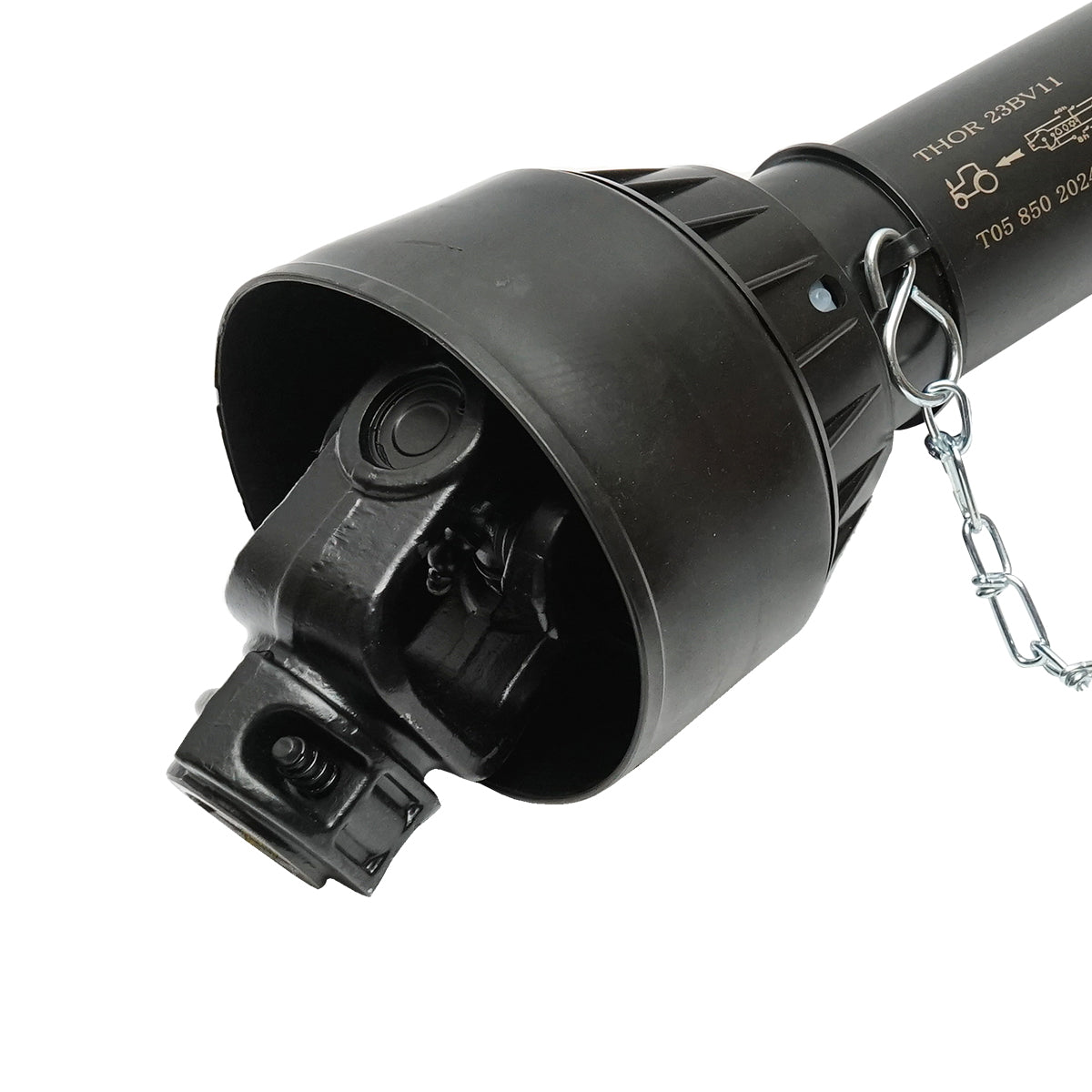 Kardántengely 850 mm, T5, kereszt 30,2x79,4 mm, háromszög alakú csővel, 1 3/8" Z=6, kaszához 1,85 m