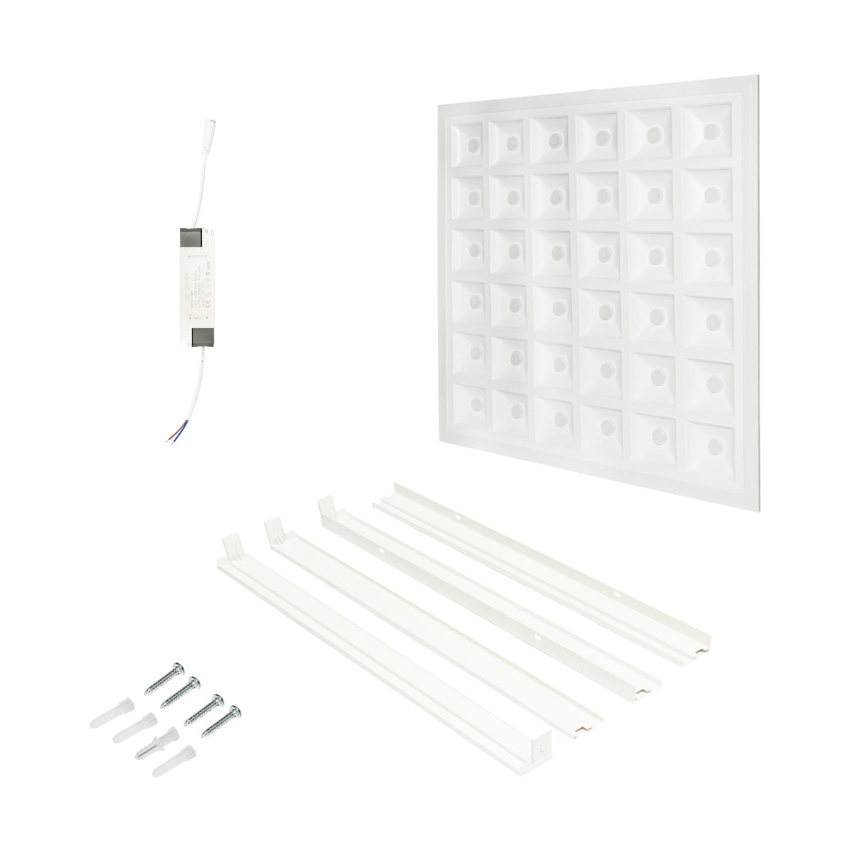 Slim LED panel 48W, 220V, 6500K, IP20, 600x600x7 mm, felületre vagy álmennyezetbe szerelhető, Breckner Germany