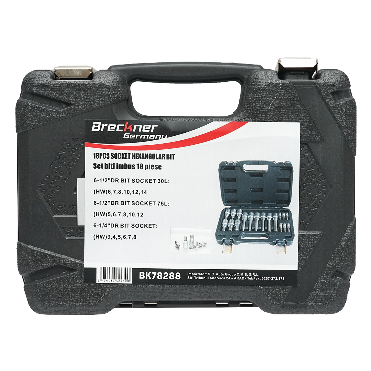 RÖVID ÉS HOSSZÚ HATSZÖG BIT KÉSZLET 1/4 1/2 18 DB