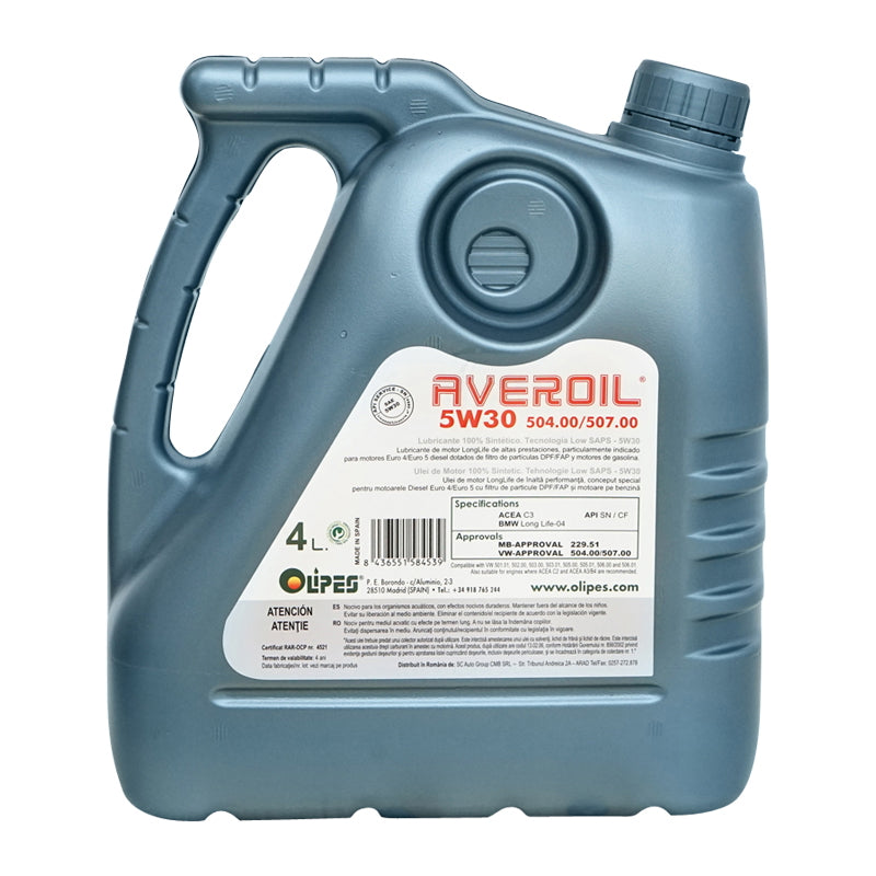 Olipes Averoil 5W30 Low SAPS 504/507 motorolaj, 4L