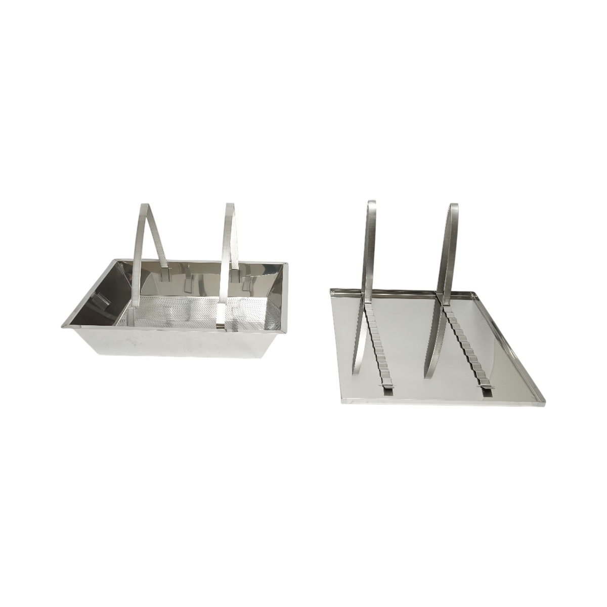 Lefedő tálca rozsdamentes acél szűrővel, 520×415×110 mm