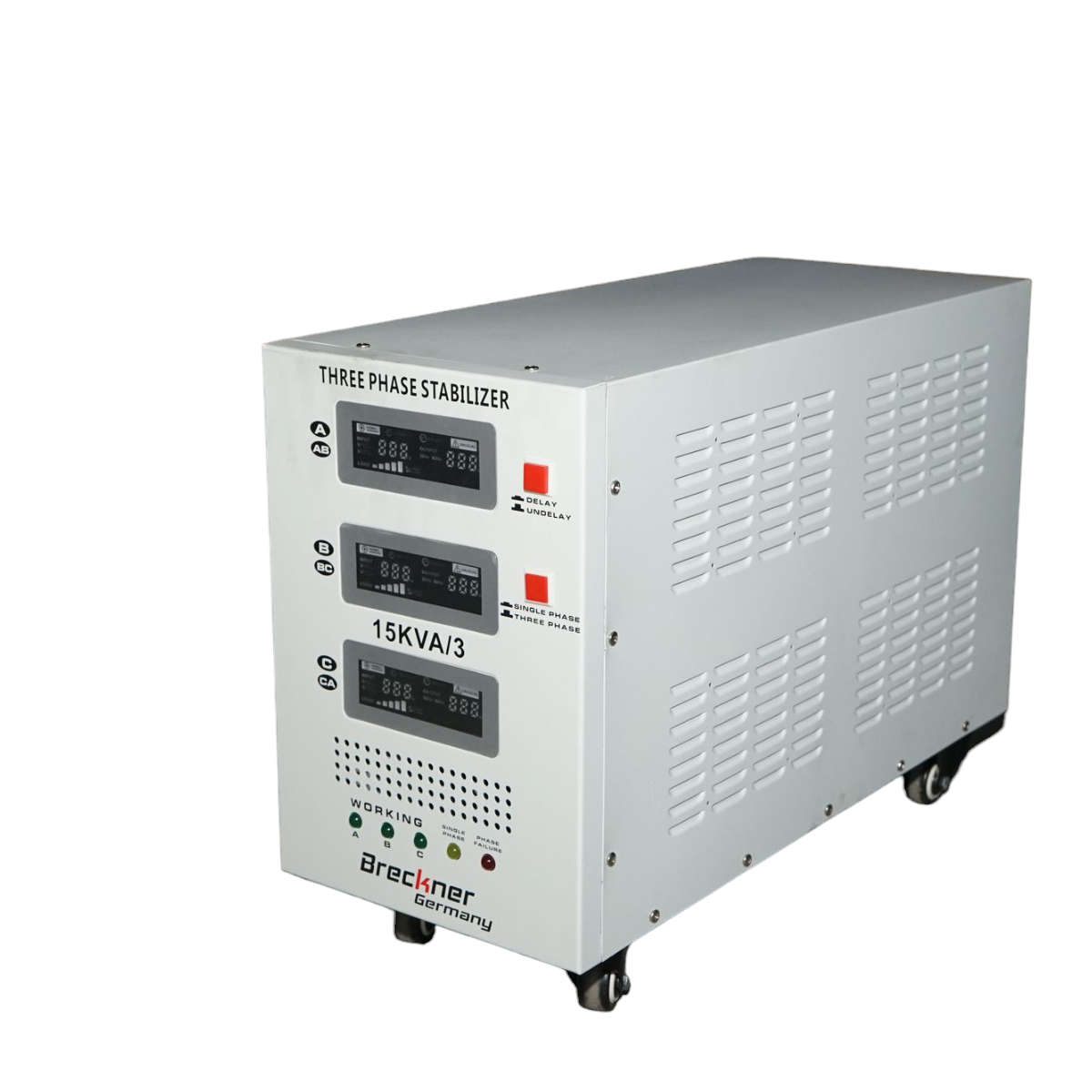 Automatikus feszültségstabilizátor 15KVA, 12KW háromfázisú szervomotorral Breckner Germany