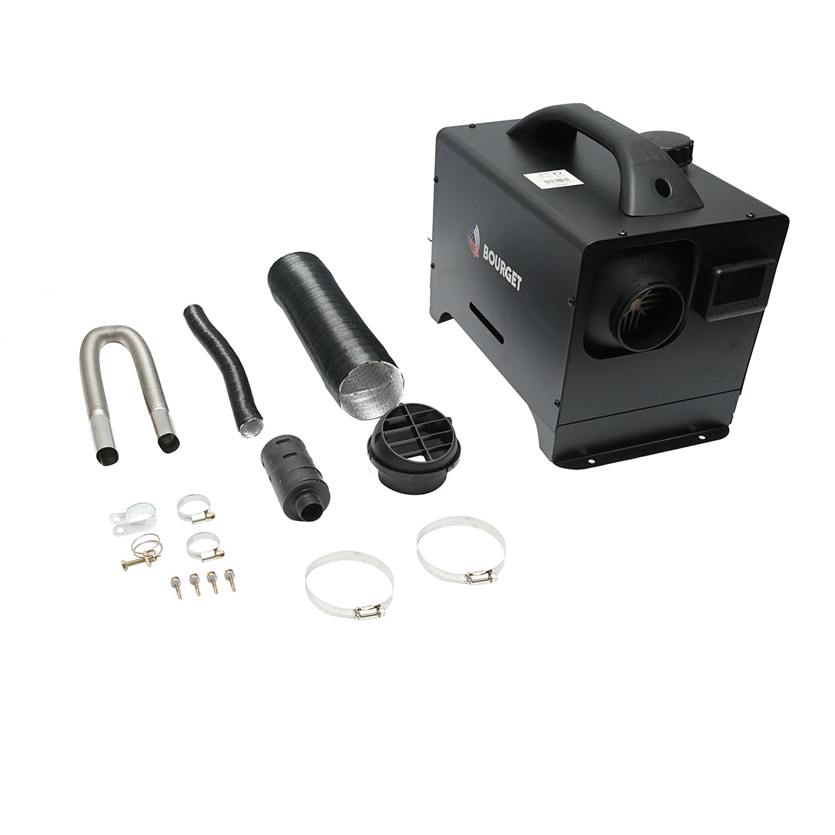 Állóhelyzeti fűtés, gazdaságos sirocou 12–24V, 5KW, távirányítóval és LCD kijelzővel, Bourget