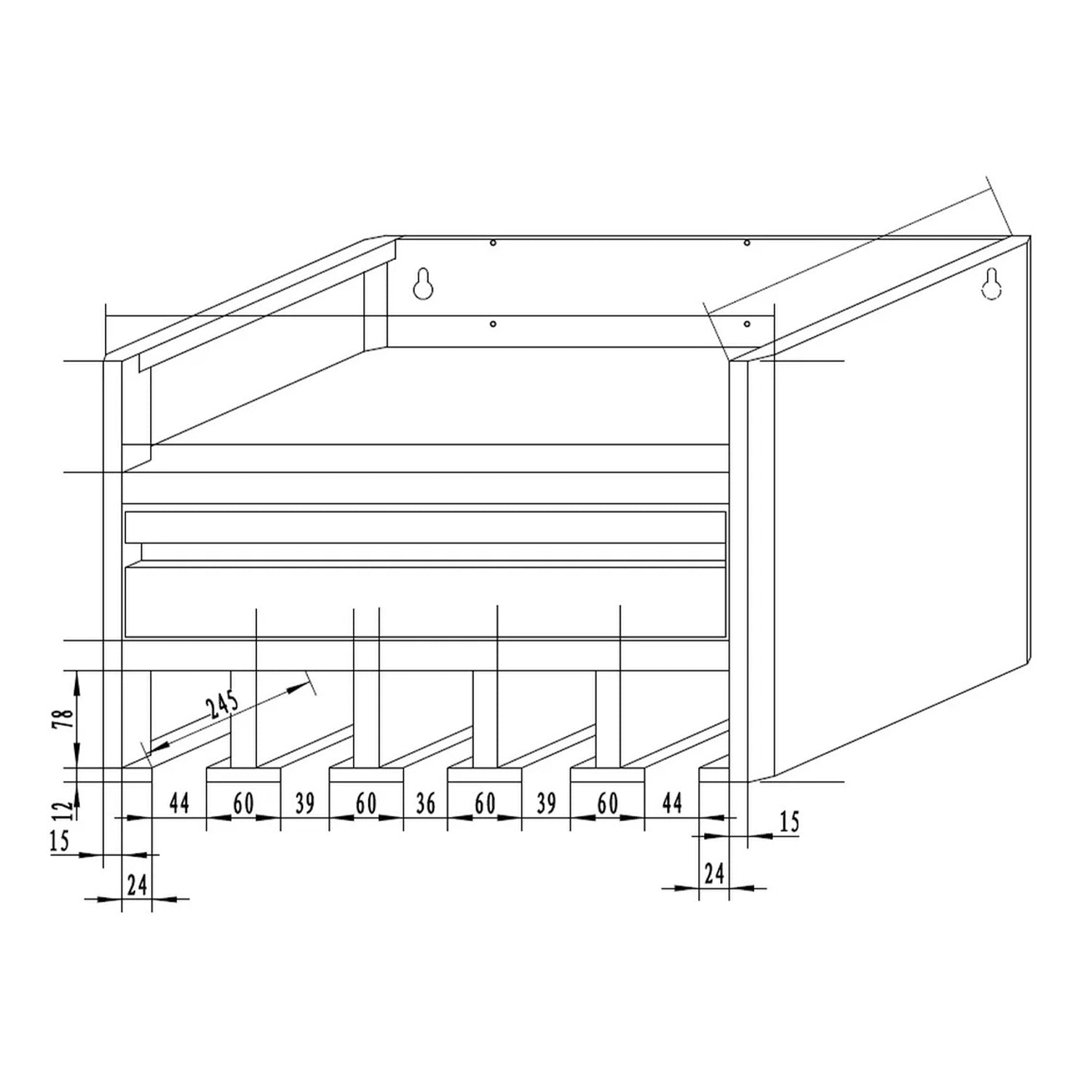 FALI SZERSZÁMTÁROLÓ SZEKRÉNY ELEKTROMOS ÉS PNEUMATIKUS SZERSZÁMOKHOZ, 1 FIÓKKAL, 220V ALJZATTAL