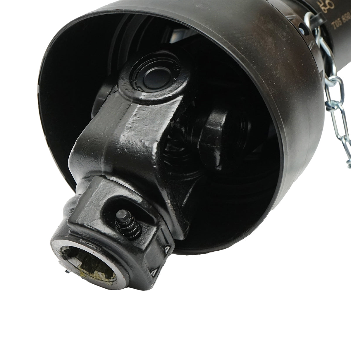 Kardántengely 850 mm, T5, kereszt 30,2x79,4 mm, háromszög alakú csővel, 1 3/8" Z=6, kaszához 1,85 m