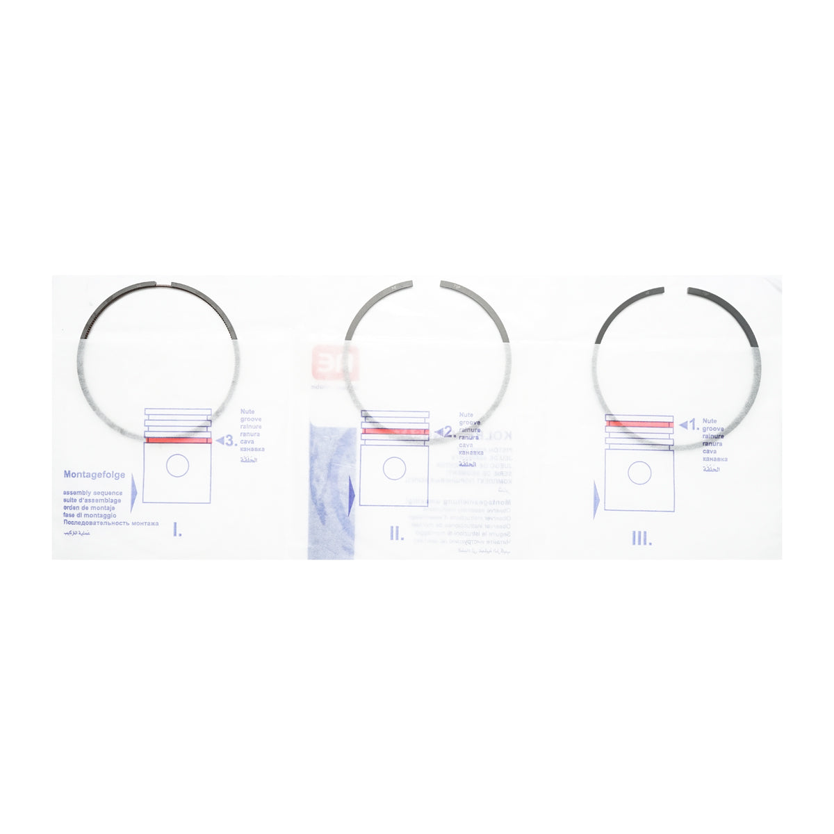 NPR dugattyúgyűrű készlet Perkins motoros Erdei traktorhoz és Massey Ferguson gépekhez 105x3x2,5x3 mm méretben, 1 dugattyúhoz