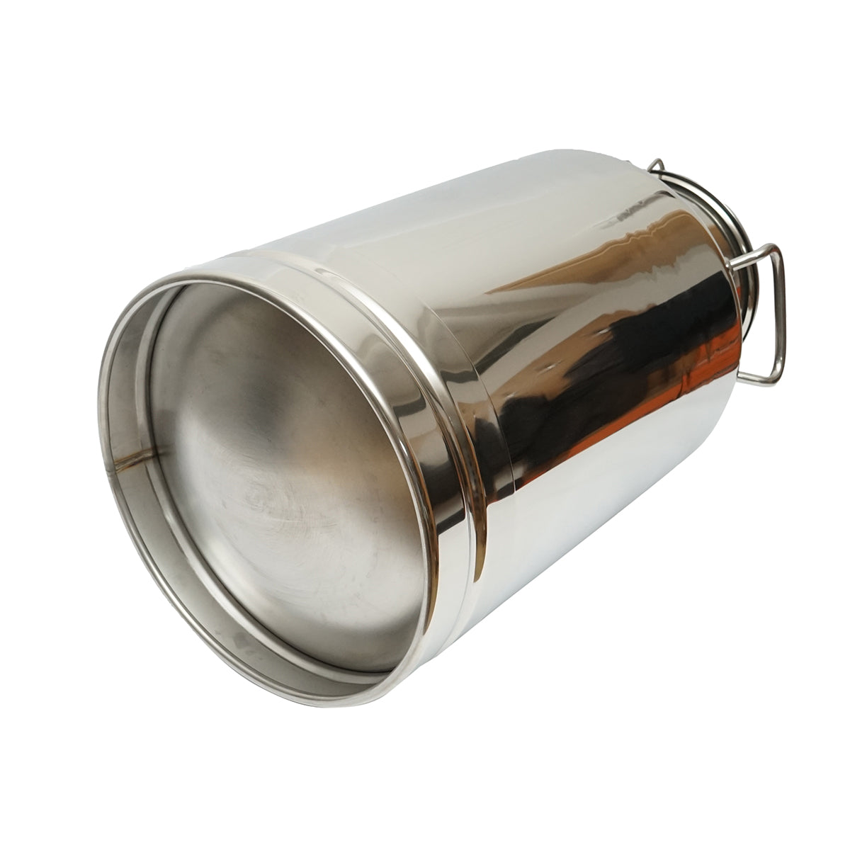 Rozsdamentes acél tejtartály fedéllel, 40 L, tehénfejő géphez, Breckner Germany