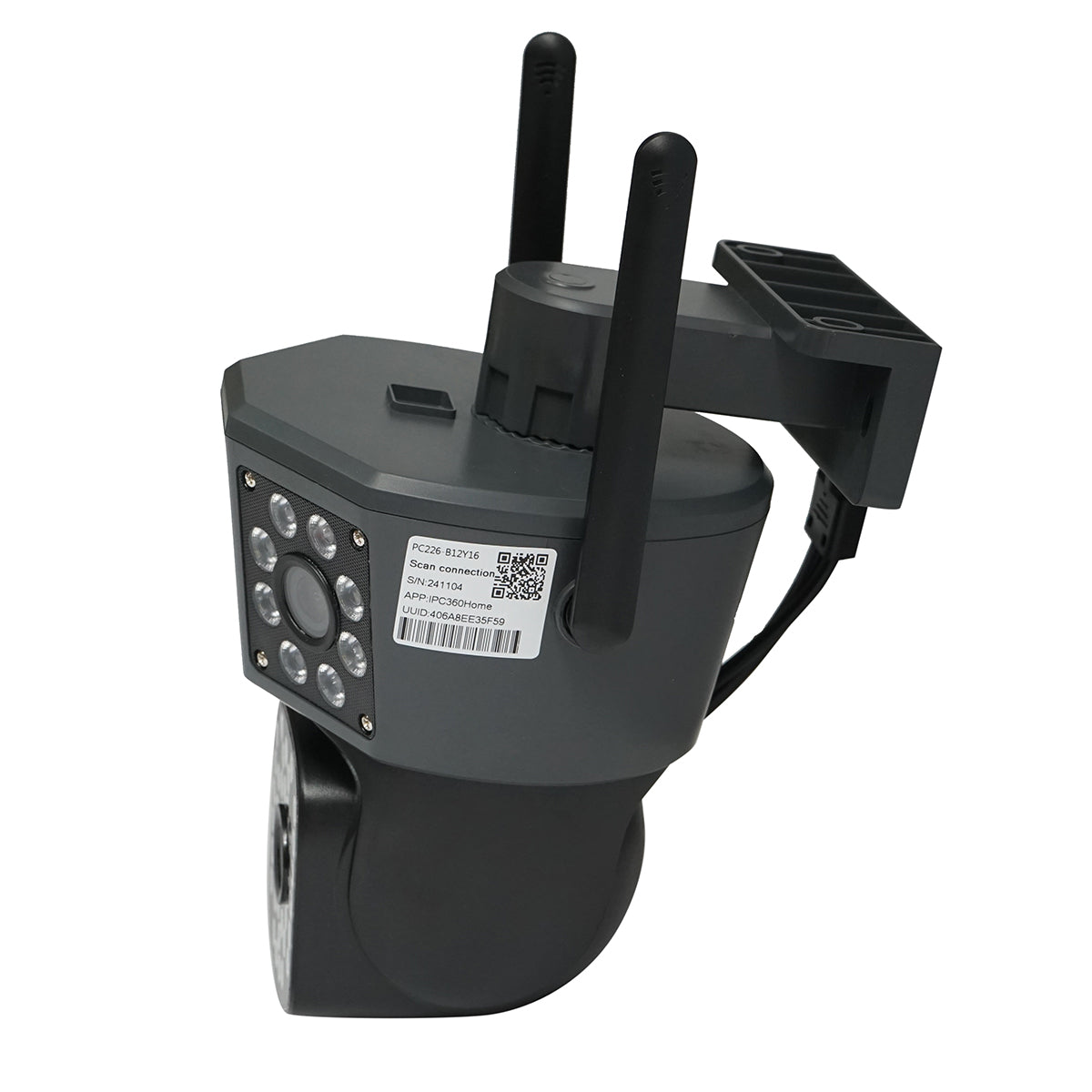 Felügyeleti kamera, 3 lencsével, 3 db 6 MP objektív, WIFI 2.4GHz, 360° forgás, PTZ, mozgásérzékelő, riasztás, emberi jelenlét felismerés, IPC360 Home alkalmazás