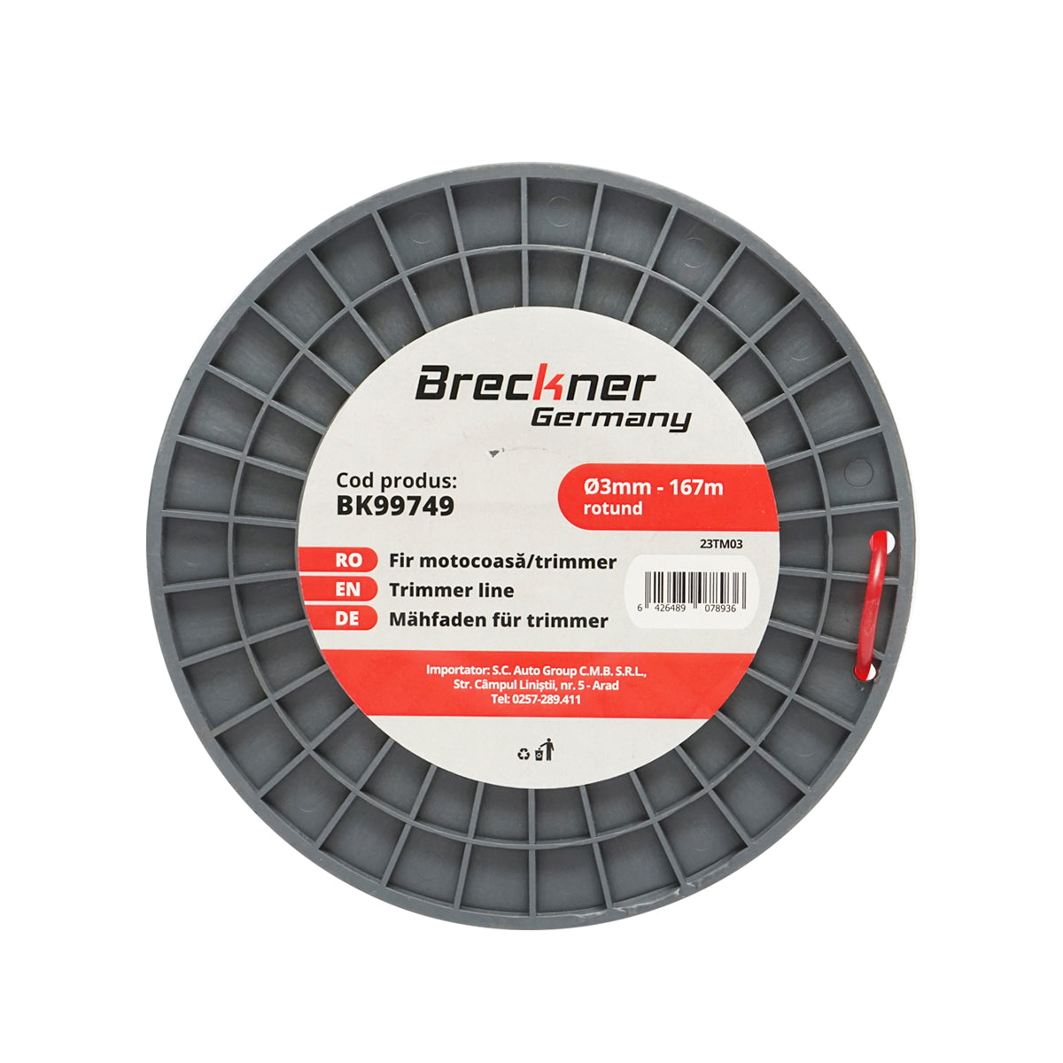 Fűkasza damil, kerek profilú, 3 mm × 167 m, Breckner Germany