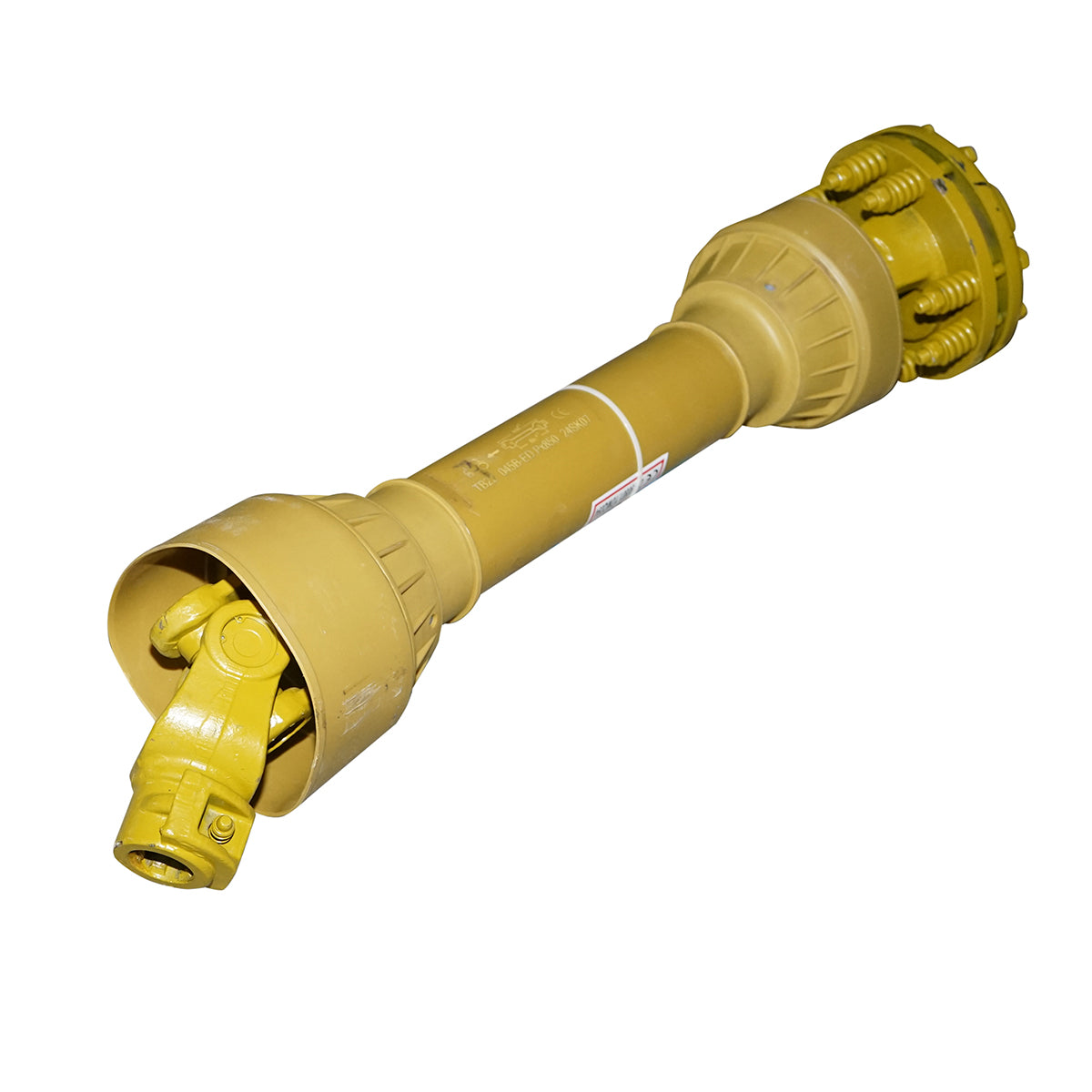 Kardántengely 850 mm, T5, kéttárcsás kuplunggal, kereszt 30,2x80 mm, háromszög alakú csővel, 1 3/8" Z=6