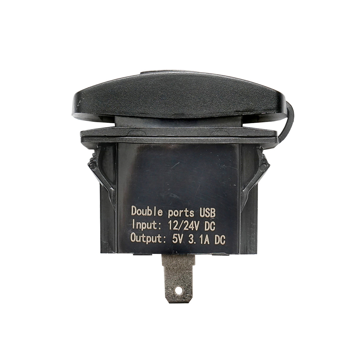 Univerzális USB autós töltő, 12/24V bemenet, 2 USB port, kimenet 5V/3.1A, gyors töltés, műszerfalba/grillbe építhető