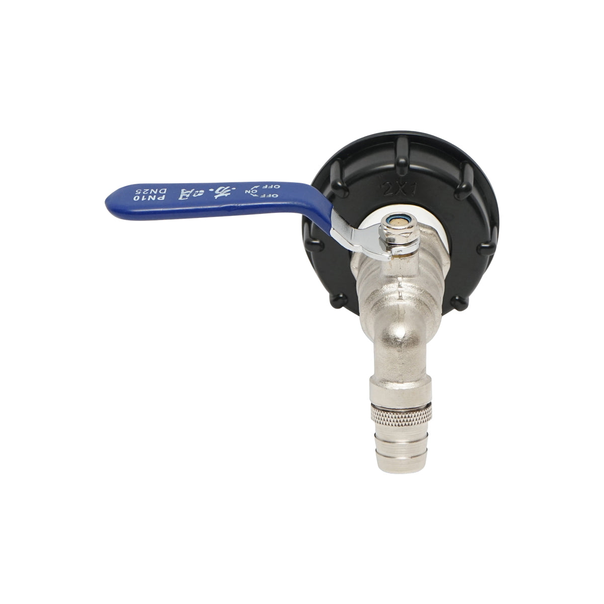 IBC tartály leeresztőcsap, 1", sárgaréz, 60 mm belső menettel