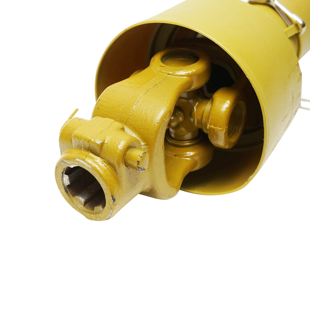 Kardántengely 850 mm, T4, kereszt 27x75 mm, háromszög alakú csővel, 1 3/8" Z=6, kaszához 1,35/1,65/1,85 m