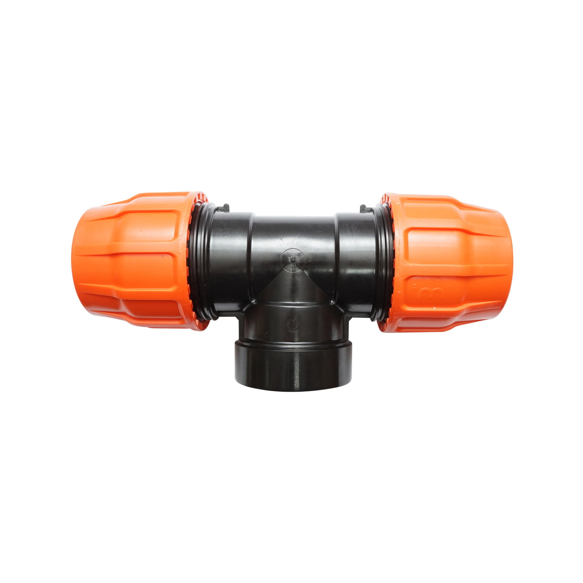 T-idom Layflat tömlőhöz hollandis csatlakozással, D75x75 mm, belső menettel, PN6, Poelsan