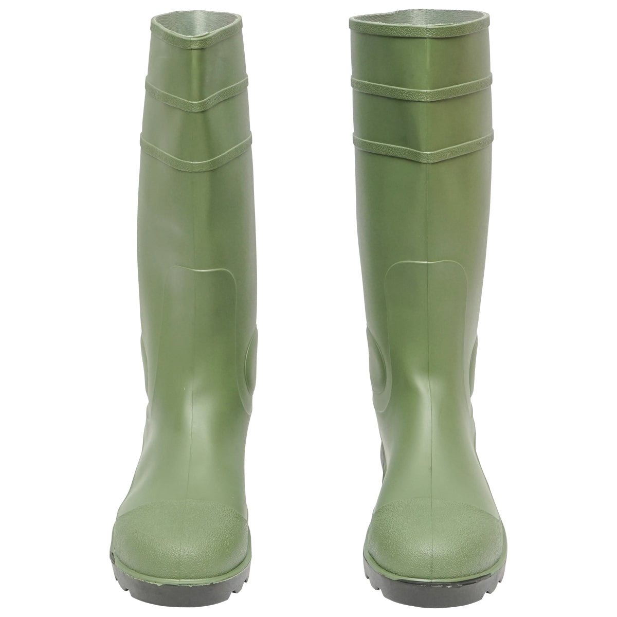 Munkavédelmi csizma, zöld PVC, acél lábujjvédelemmel, 44-es méret, 005GB