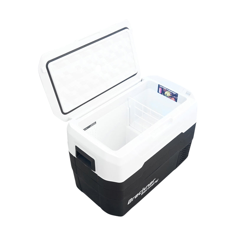 Autós hűtőszekrény, 40L, 12–24V, 55W, kompresszoros, 645x370x470 mm, hűtési tartomány: -20 °C – +10 °C, Breckner Germany