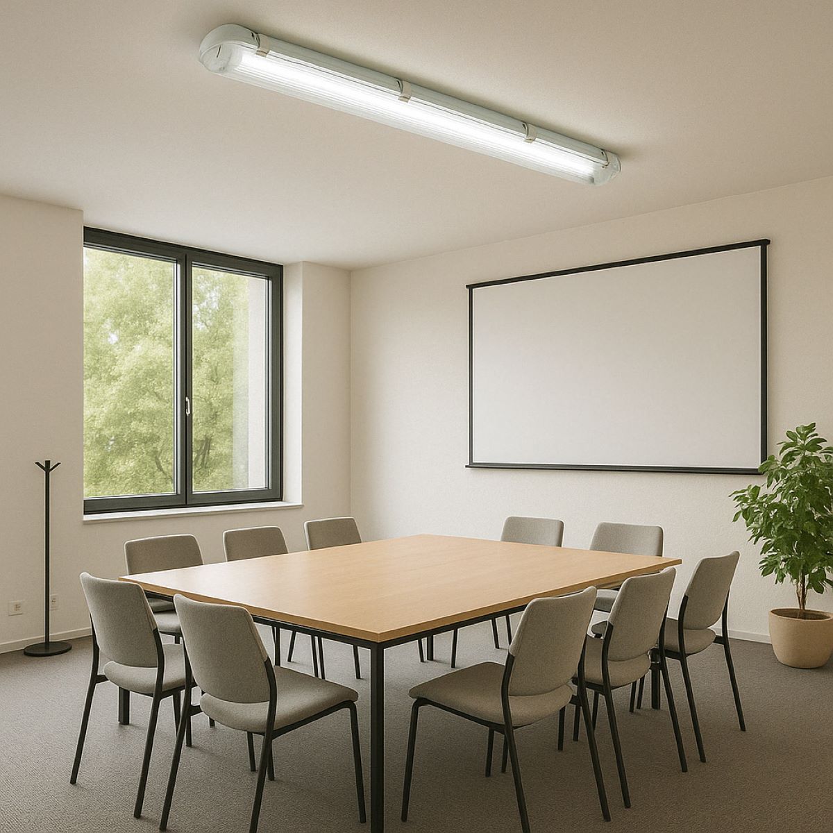 LED világítótest fluoreszkáló csőhöz, 2x36W, 220V, 1270x130x90 mm, IP65, Breckner Germany