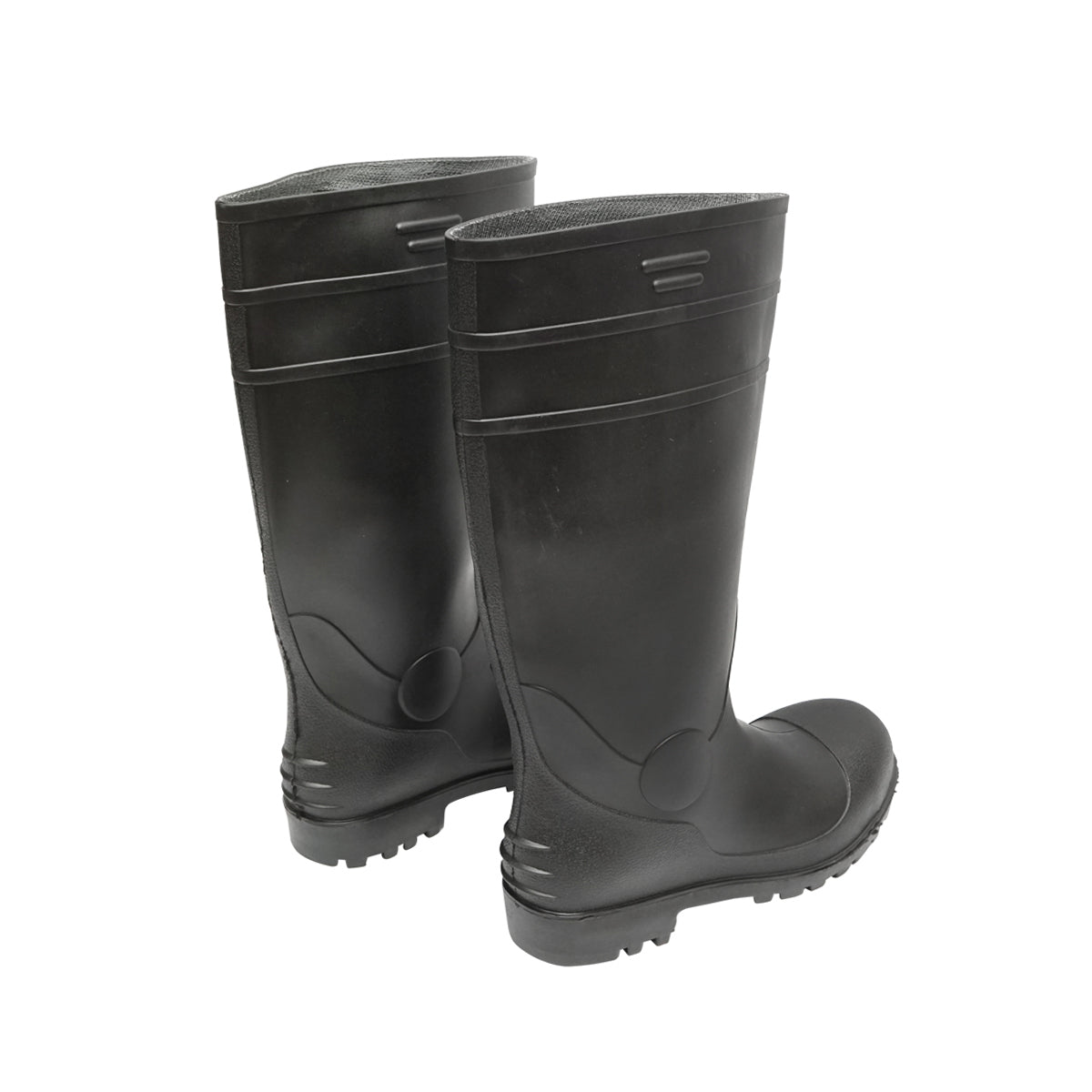 Munkavédelmi csizma, fekete PVC, acél lábujjvédelemmel, 40-es méret, 005GB