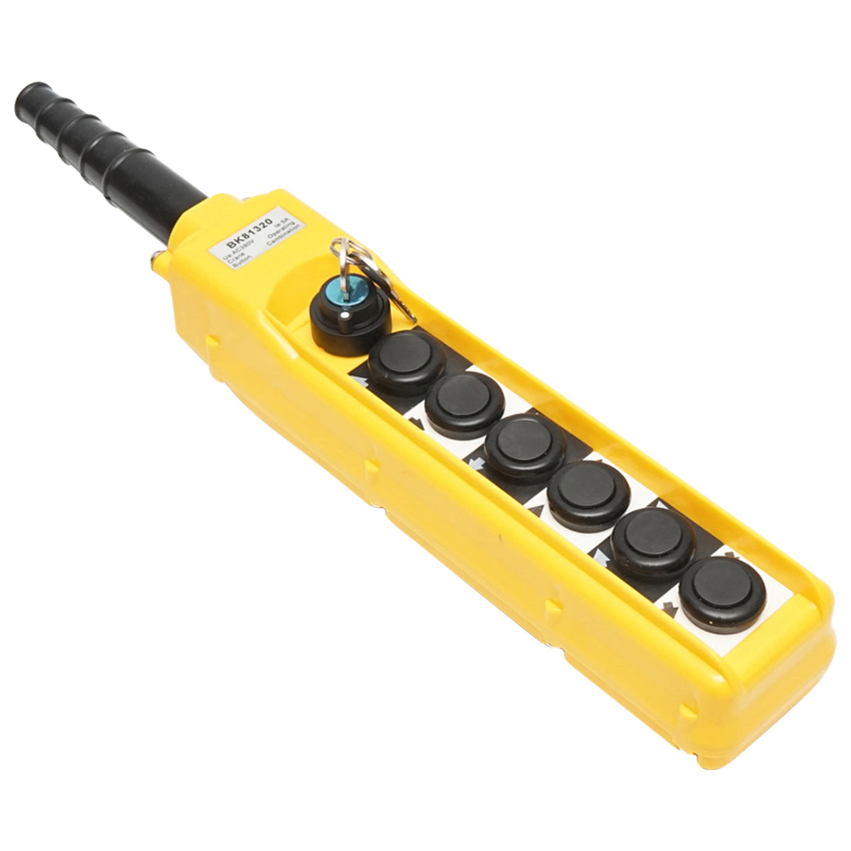 Ipari távirányító, 6 vezérléssel és kulcsos főkapcsolóval, 380V, Breckner Germany